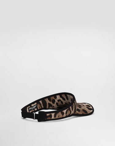 Kepsar och hattar Dolce & Gabbana Dolce & Gabbana Leopard-Print Cotton Visor Brun | GH910AFSFAGHY13M, 1