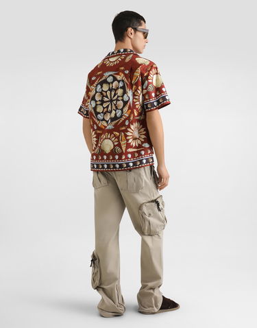 Skjorta Dolce & Gabbana Dolce & Gabbana Oversized Popeline Seashell Print Shirt Brun | G5NE3TFI5LHHM5PM, 2