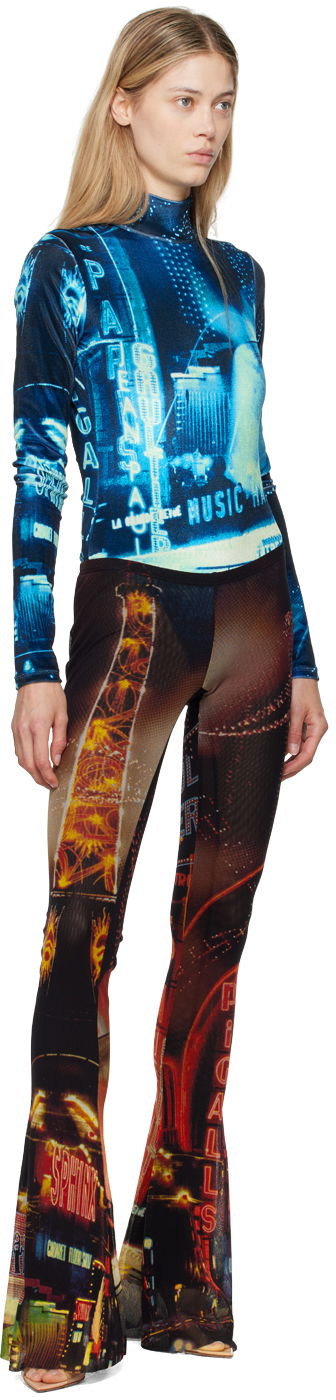 Kropp Jean Paul Gaultier Gaultier Velvet Printed Turtleneck Bodysuit Flerfärgad | 24/30-F-BD049-J554-59560100, 4