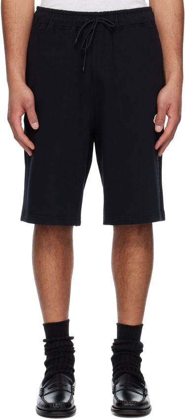 Shorts Moncler Moncler Genius x FRGMT Hiroshi Fujiwara Embroidered Logo Cotton Shorts Svart | K109U8H00001M5214, 0