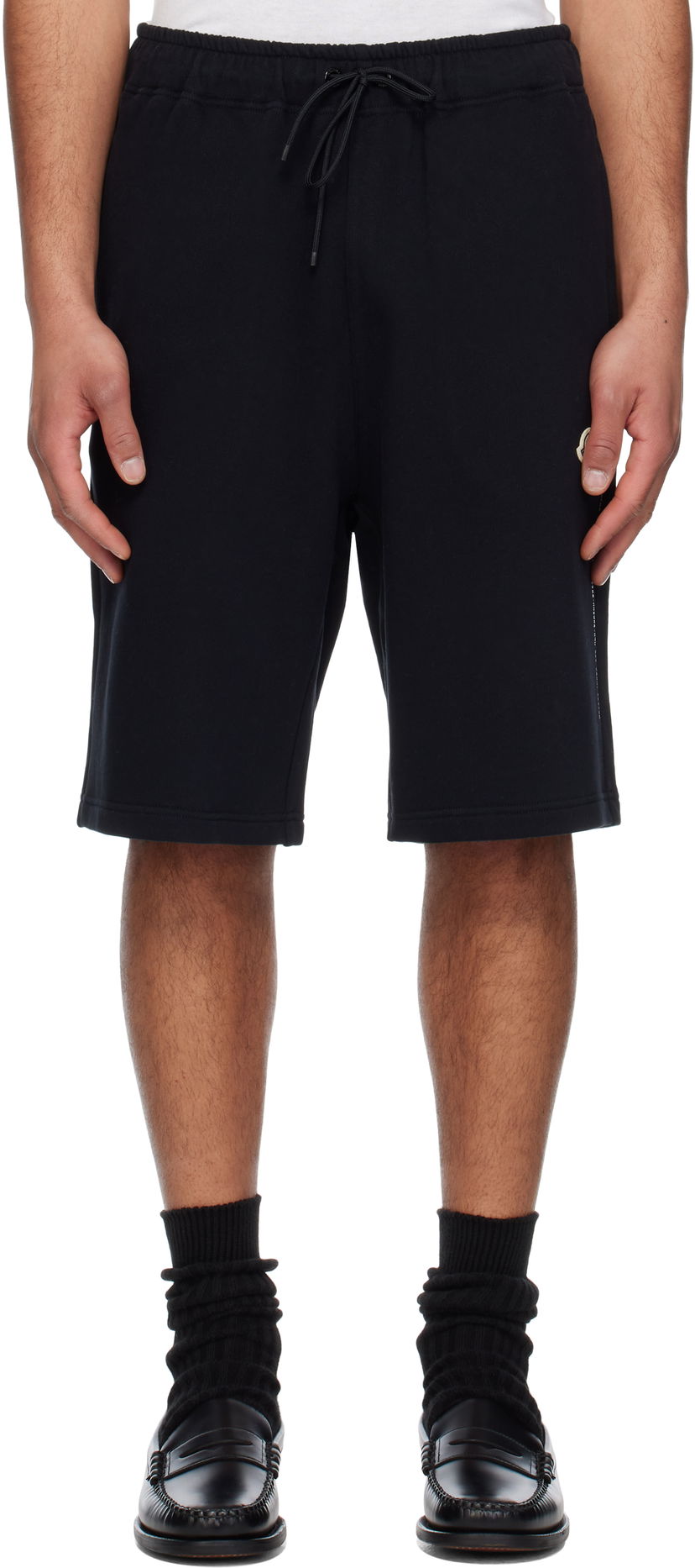 Shorts Moncler Moncler Genius x FRGMT Hiroshi Fujiwara Embroidered Logo Cotton Shorts Svart | K109U8H00001M5214