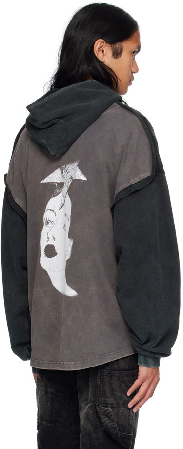 Sweatshirt We11done Raw Edge Hoodie by Svart | WD-TH2-24-809-U-BK, 2