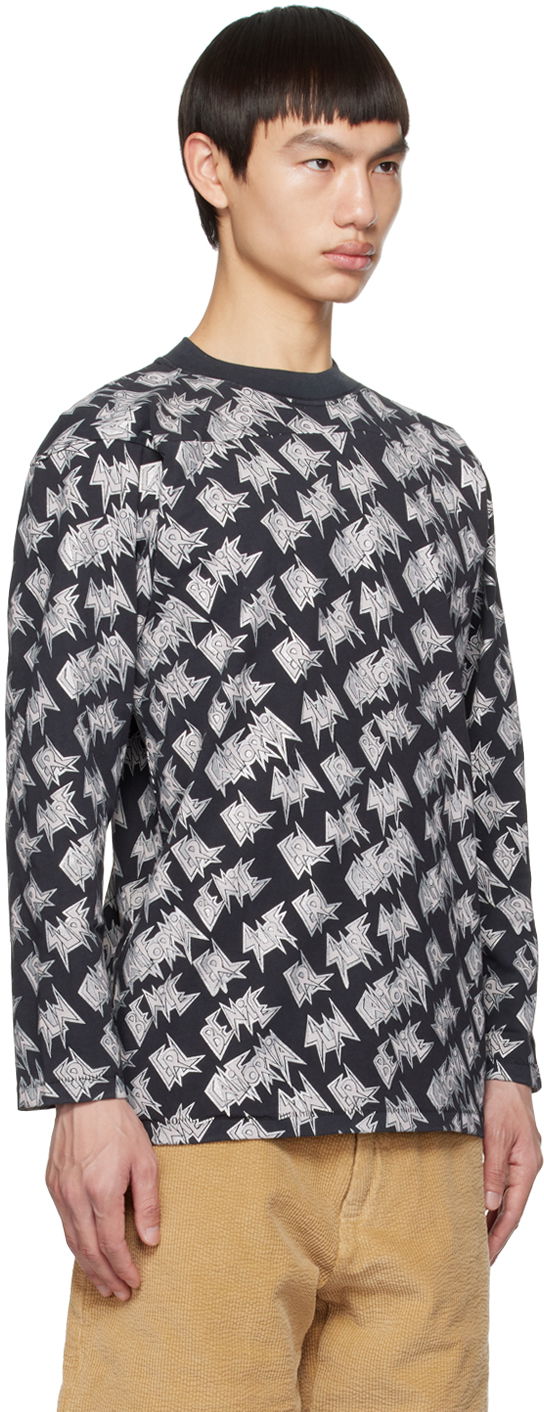 T-shirt ERL Printed Black Long Sleeve T-Shirt Svart | ERL06T014, 1