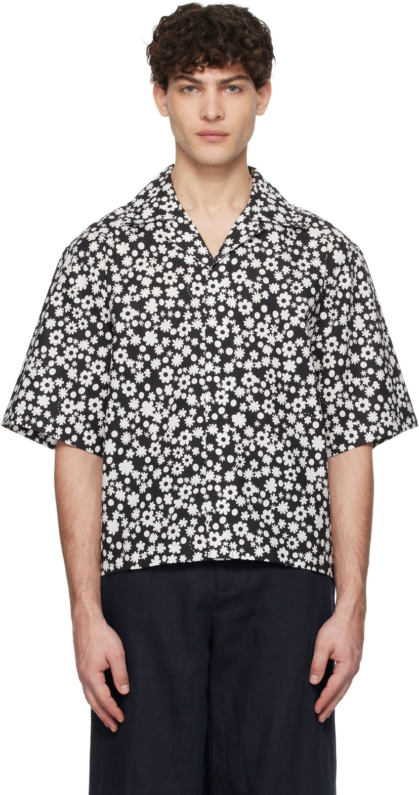 Skjorta Marni Marni Pop Fields Motif Shirt Svart | CUMU0330S2 UTC463