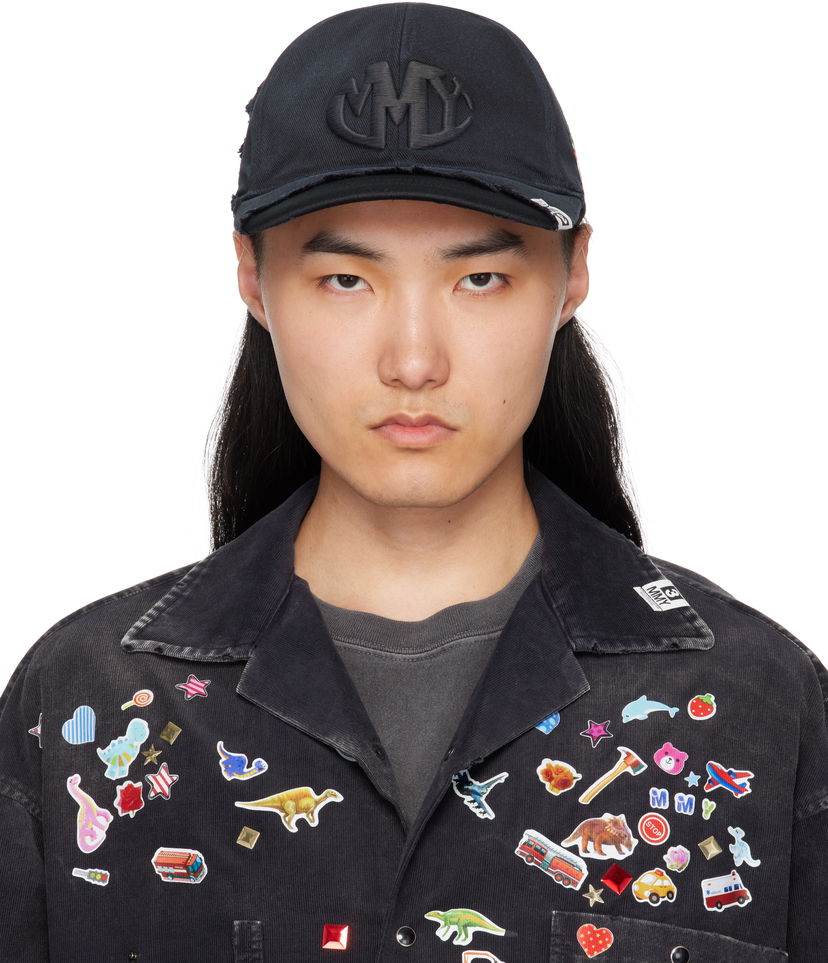 Keps Maison MIHARA YASUHIRO Maison MIHARA YASUHIRO CA4LA Edition Crushed Detail Cap Svart | A14AC401