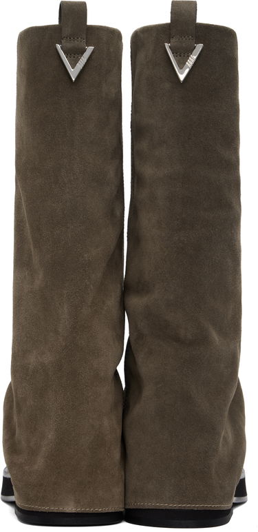 Kläder The Attico Attico Robin Suede Combat Boots Grå | 250WSH00798 LBT040AA, 1