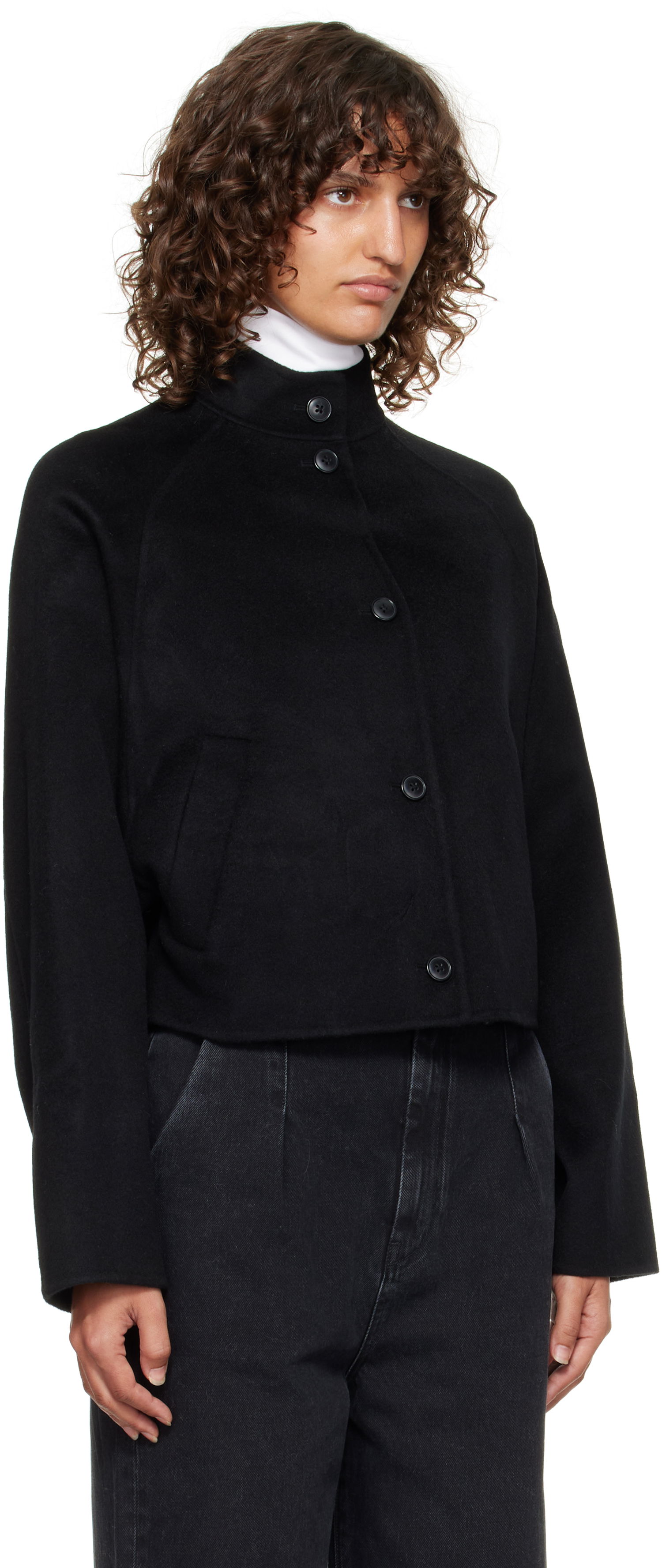 Jacka Loulou de Saison Loulou de Saison Nyma Cropped Wool Jacket Svart | NYMA, 1