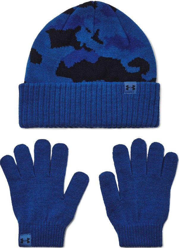 Handskar Under Armour Camouflage Beanie and Gloves Set Blå | 1386641-432
