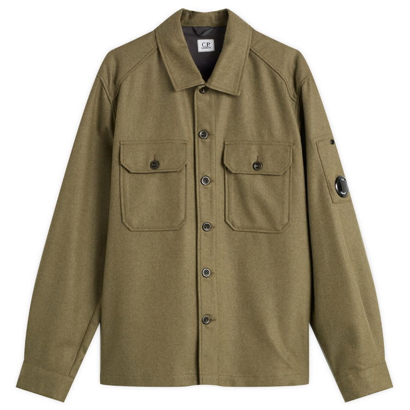 Skjorta C.P. Company C.P. Company Felt Lens Overshirt Grön | 19CMOS271A-110498A-652