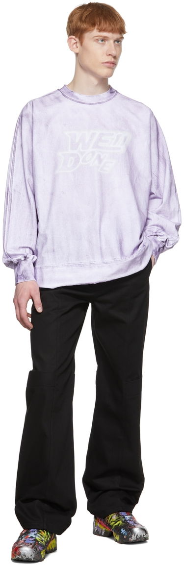 T-shirt We11done We11done Cotton Long Sleeve T-Shirt Purpur | WD-TT1-22-580-U-PP, 3