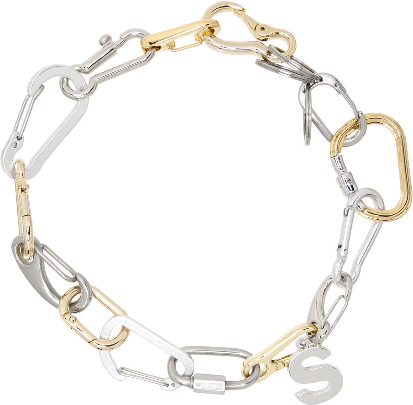 Halsband sacai Sacai Carabiner Chain Necklace with S Letter Metallisk | 25-01052S