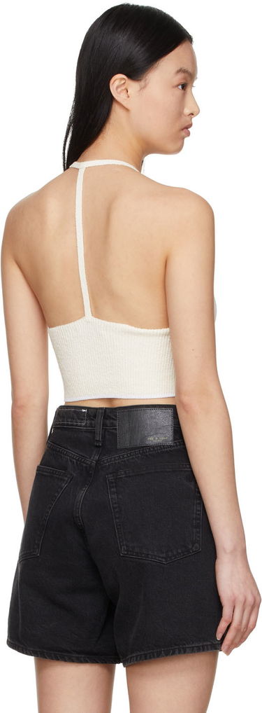 Linne rag & bone Ribbed Knit Halter Top Vit | WAS22S025CS25, 2