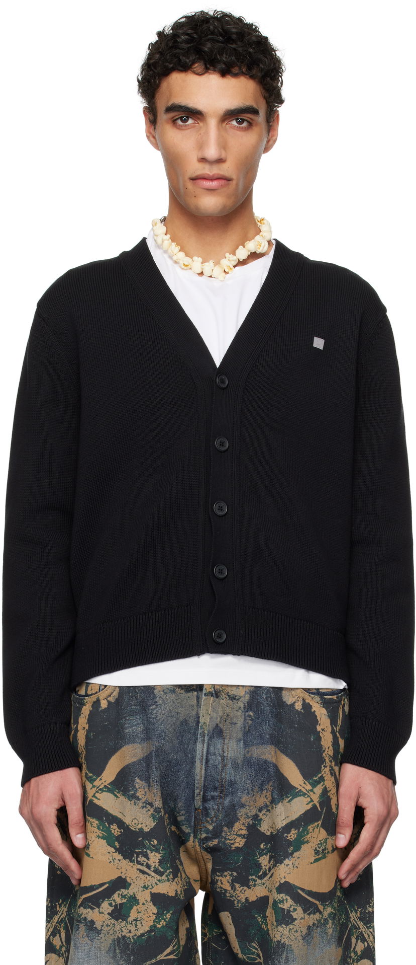 Sweater Acne Studios Acne Studios V-Neckline Cardigan Svart | C60104-