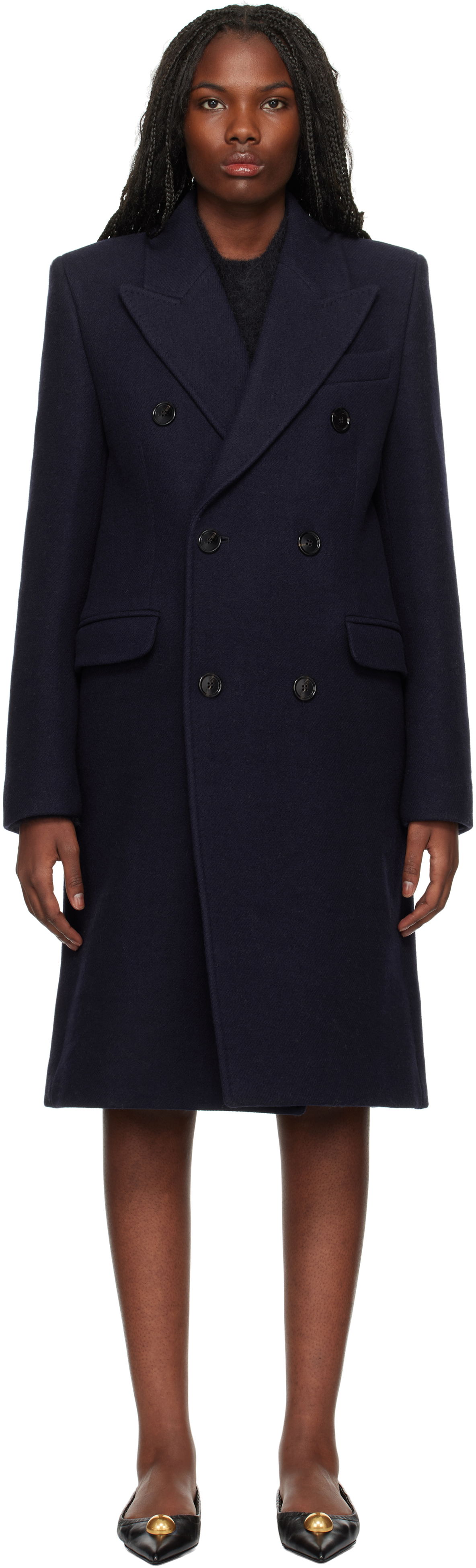 Rockar AMI Double Breasted Coat Svart | FCO110.WV0049, 0