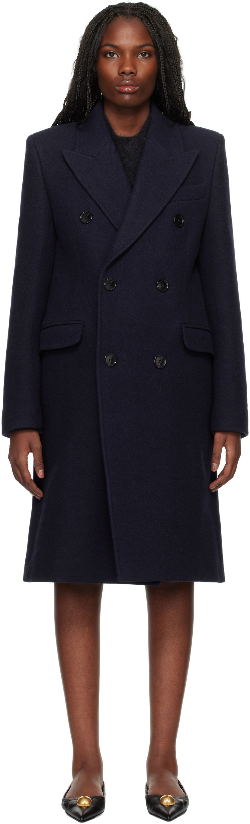 Rockar AMI Double Breasted Coat Svart | FCO110.WV0049