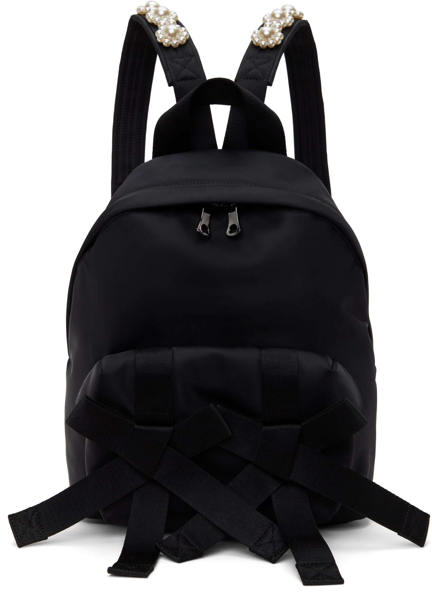 Ryggsäck Simone Rocha Simone Rocha Beaded Utility Bow Backpack Svart | BAG179TB 0761, 0