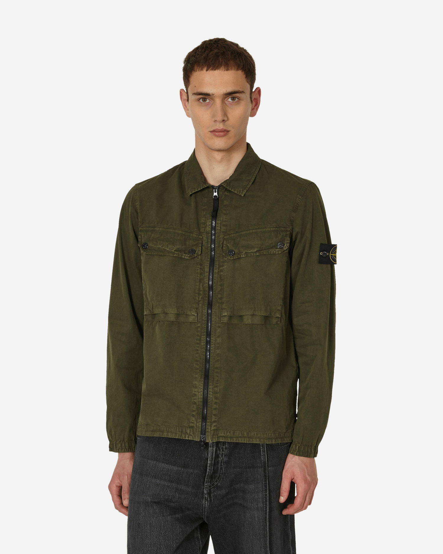 Skjorta Stone Island Garment Dyed Overshirt Olive Grön | 7915102WN V0158, 0