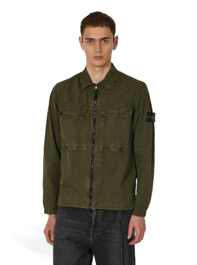 Skjorta Stone Island Garment Dyed Overshirt Olive Grön | 7915102WN V0158
