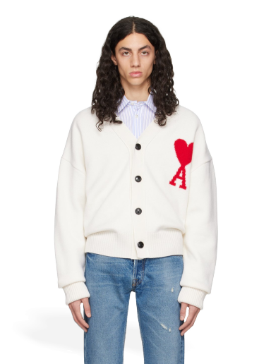 Sweater AMI Cardigan Vit | BFUKC002.018