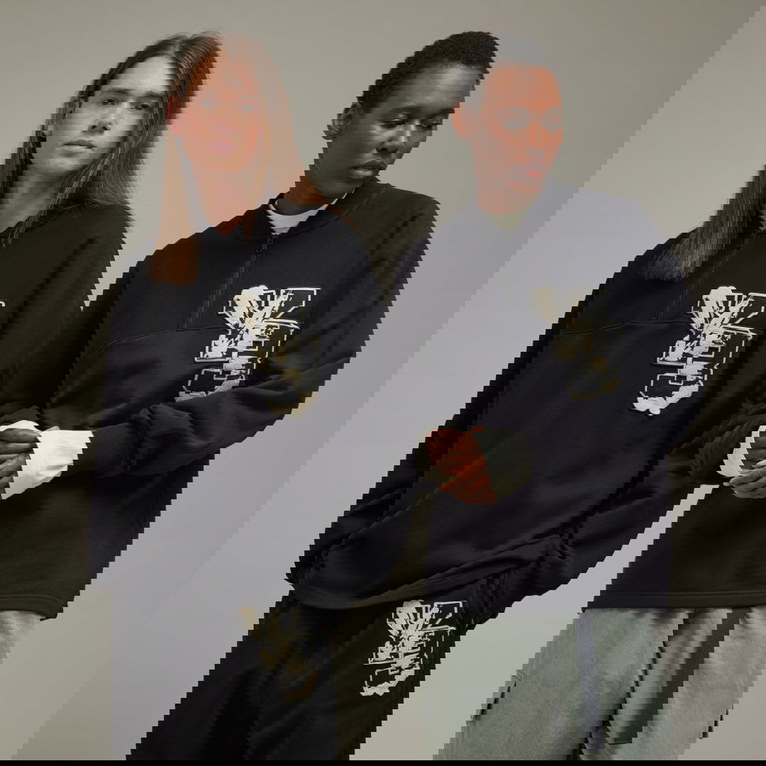 Sweatshirt Y-3 Graphic Logo French Terry Crew Svart | IQ2130, 1