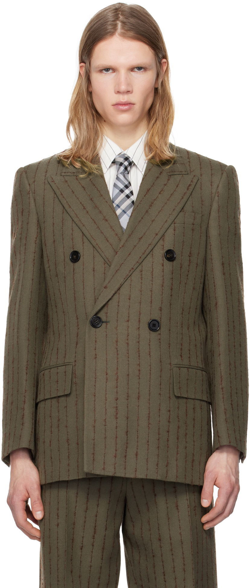 Träningsoverall Burberry Burberry Tailored Double-Breasted Blazer Grön | 8103522