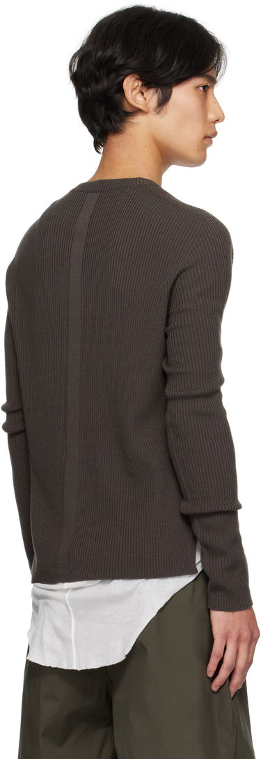 Sweater Rick Owens Rick Owens Concordians Ribbed Geo Sweater Brun | RU02E1639 RIBM, 2