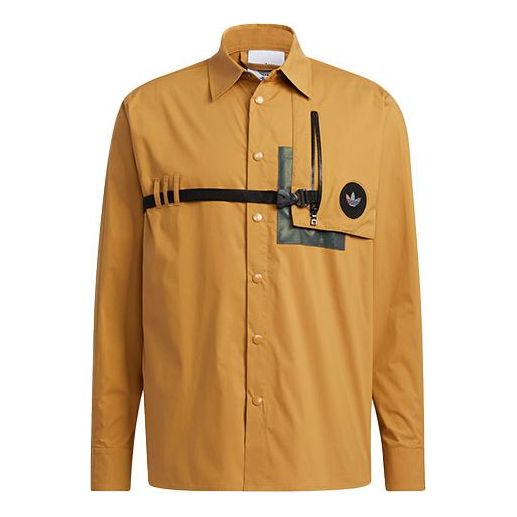 Skjorta adidas Originals Originals Premium Woven Long Sleeve Shirt Gul | H58072