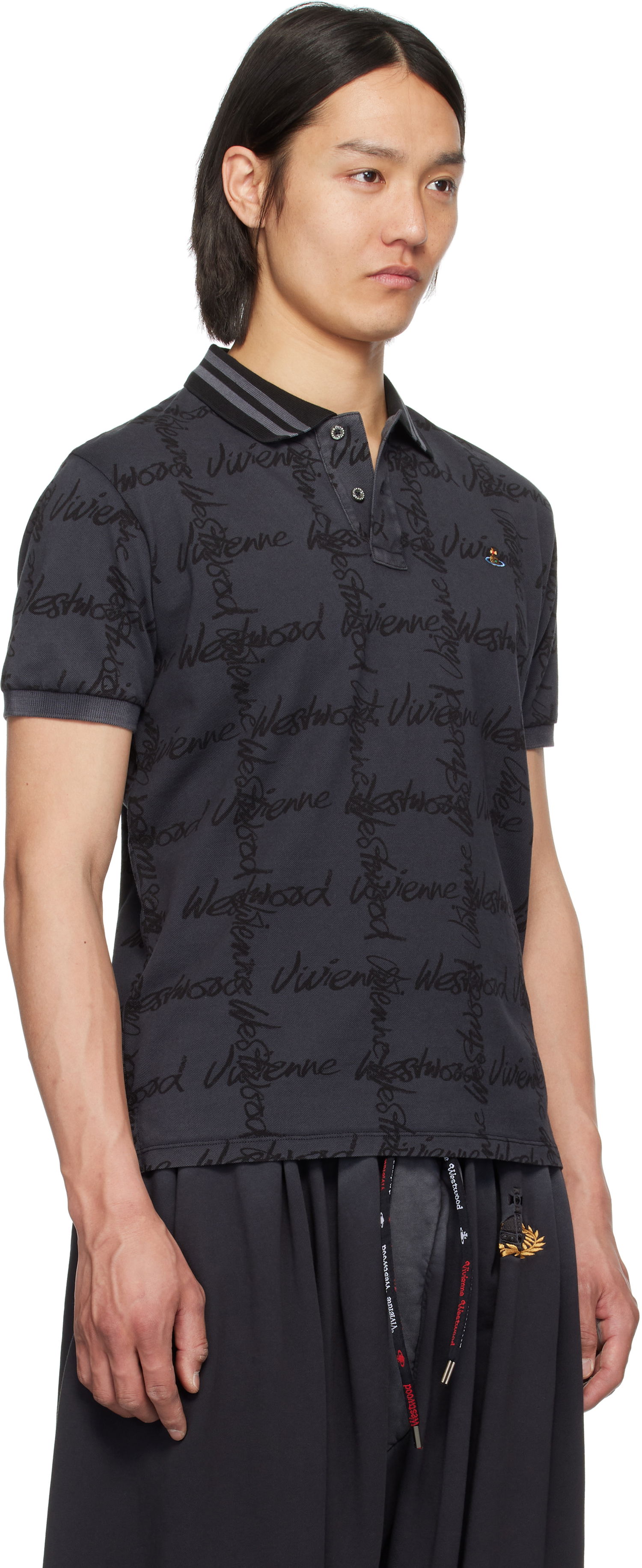 Polotröja Vivienne Westwood Vivienne Westwood Classic Signature Polo Grå | 2H01000I-J008T-, 1