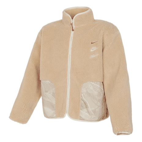 Sweatshirt Nike Sportswear High-Pile Fleece Jacket Beige | FZ6194-126