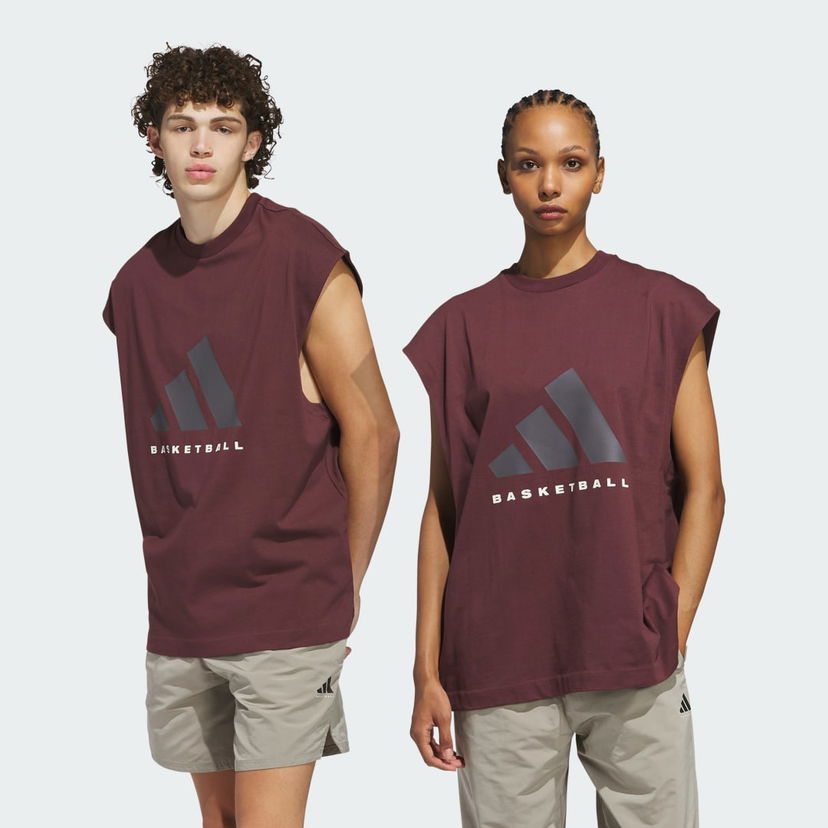 Linne adidas Performance Basketball Sleeveless T-Shirt Bourgogne | JD6133