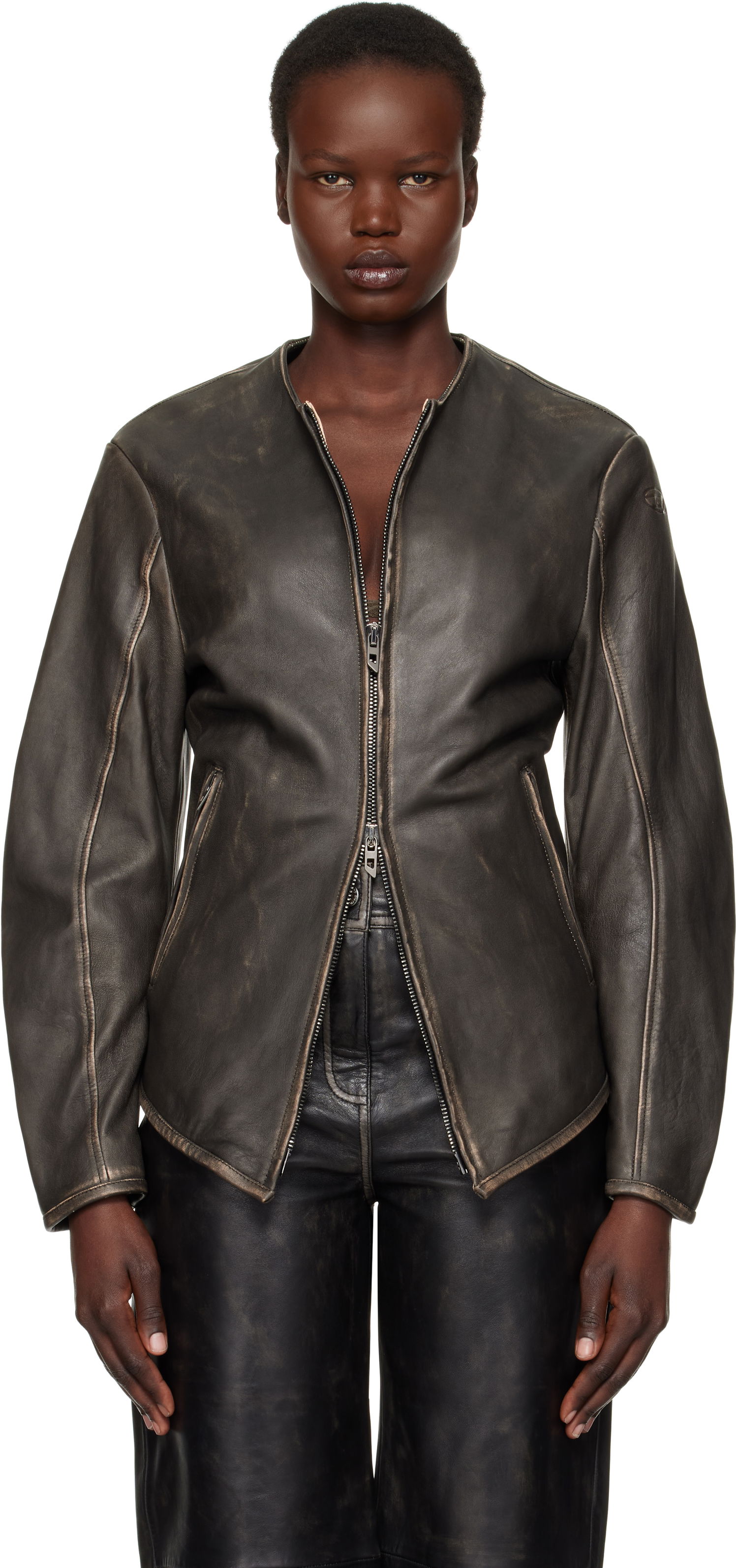 Jacka Diesel Leather Jacket Svart | A15873 0EGBL, 0