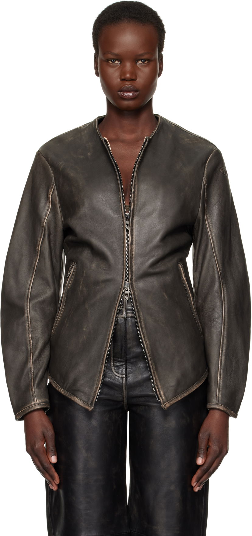 Jacka Diesel Leather Jacket Svart | A15873 0EGBL
