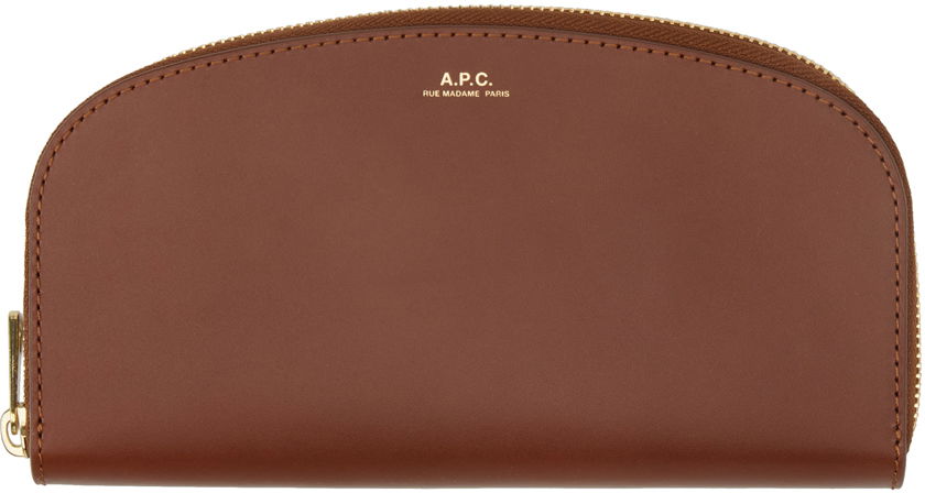 Plånbok A.P.C. Demi-Lune Wallet Brun | PXAWV-F63218, 0