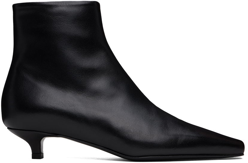 Tillbehör TOTEME TOTEME 'The Slim Ankle' Kitten Heel Boots Svart | 234-WLGSE123-LE0014