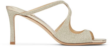 Tillbehör Jimmy Choo Jimmy Choo Anise 75 Glitter Heeled Mules Metallisk | ANISE 75, 0