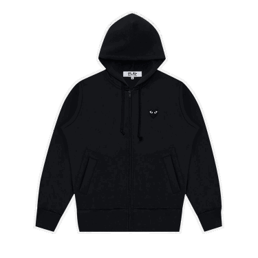 Sweatshirt Comme des Garçons PLAY Zip Up Hoodie Svart | AZ T254 051 1, 0