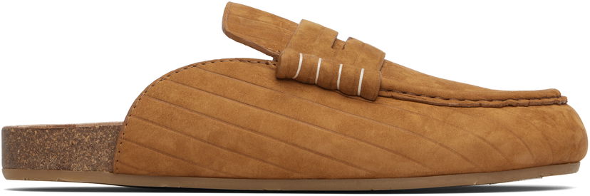 Sneakers och skor JW Anderson JW Anderson Stitch Ridged Loafer Mules Brun | LF0079-LA0375