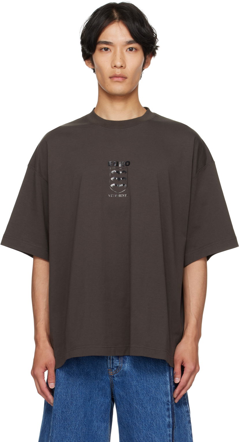 T-shirt VETEMENTS Vetements Bats Logo Regular T-Shirt Brun | UH76TR650C