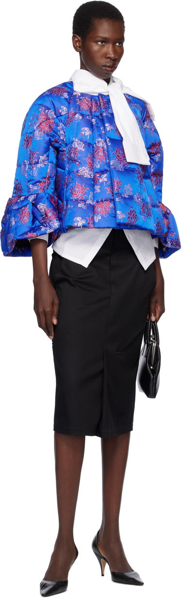 Pufferjacka Comme des Garçons Comme des Garçons Jacquard Quilted Cropped Jacket Blå | GO-J033-051-1, 3