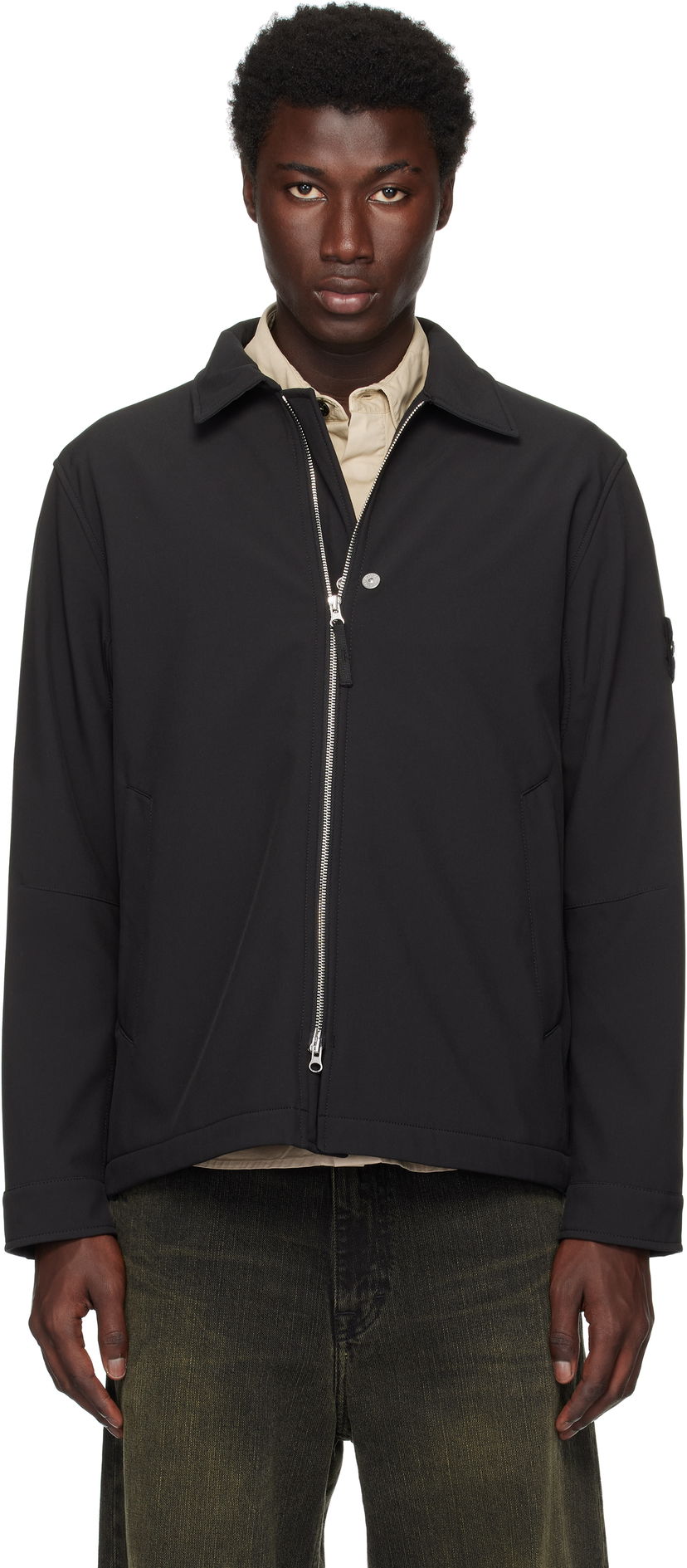 Jacka Stone Island Soft Shell Jacket Svart | S15 Q100003 S0B22