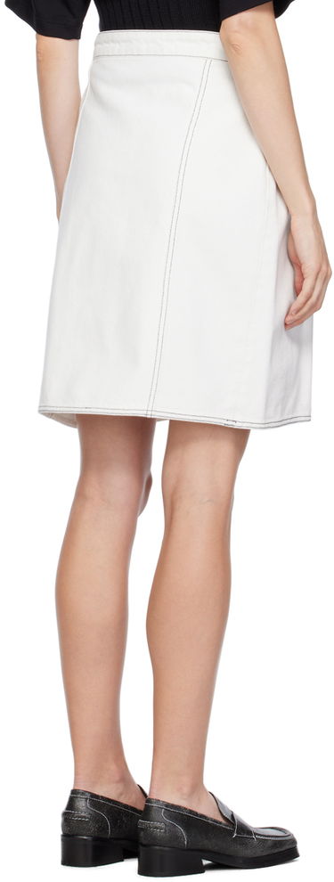 Kjol We11done We11done Tucked Denim Miniskirt Vit | WD-DS3-23-380-W-IC, 2