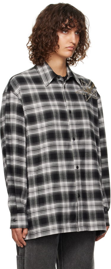 Skjorta We11done We11done Meteor Check Embellished Shirt Svart | WD-SH3-24-128-U-BK, 1