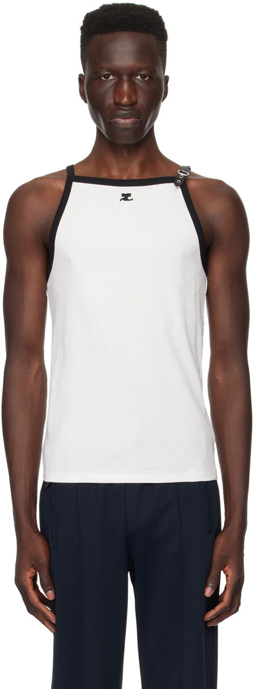 Linne Courrèges Courrèges Buckle Detail Tank Vit | 124JDE068JS0070