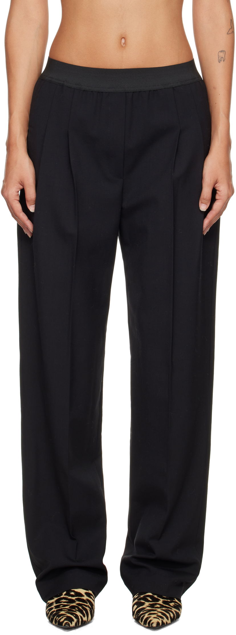 Byxor Loulou de Saison Loulou de Saison Elasticated Waistline Trousers Svart | NIRO