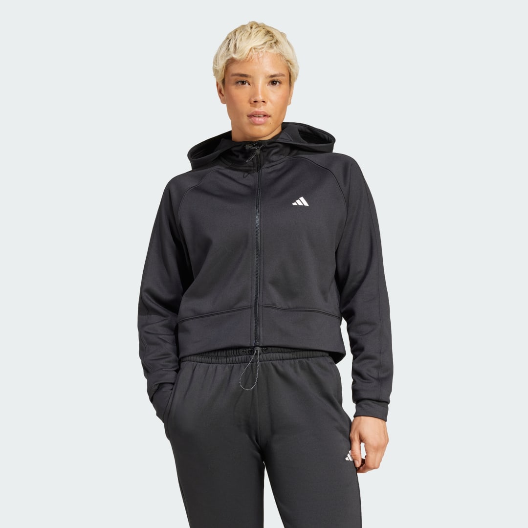 Sweatshirt adidas Performance Game and Go Full-Zip Fleece Jacket Svart | IX5065, 0