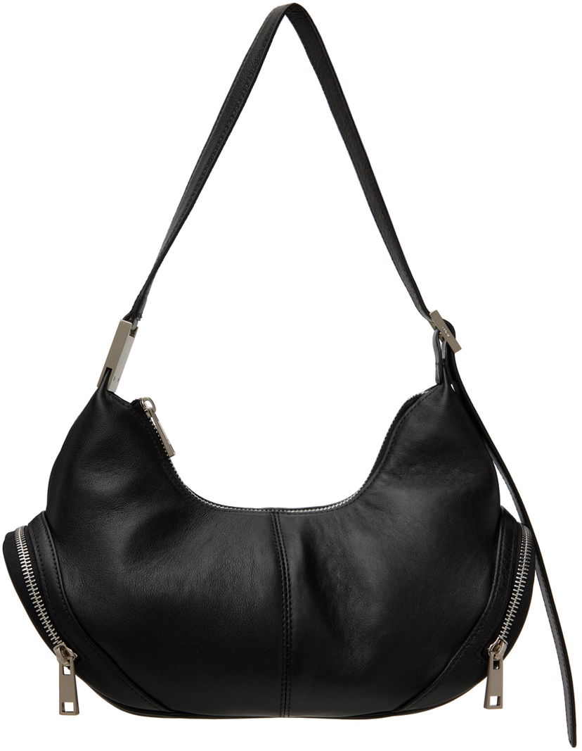 Axelväska OSOI Leather Shoulder Bag With Side Pockets Svart | 24FWB03013001