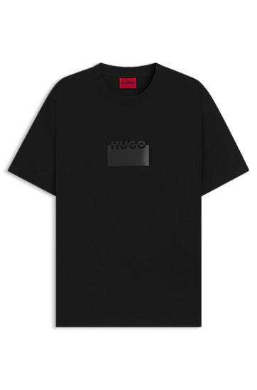 T-shirt BOSS HUGO T-Shirt with Rubber Logo Svart | 50546867
