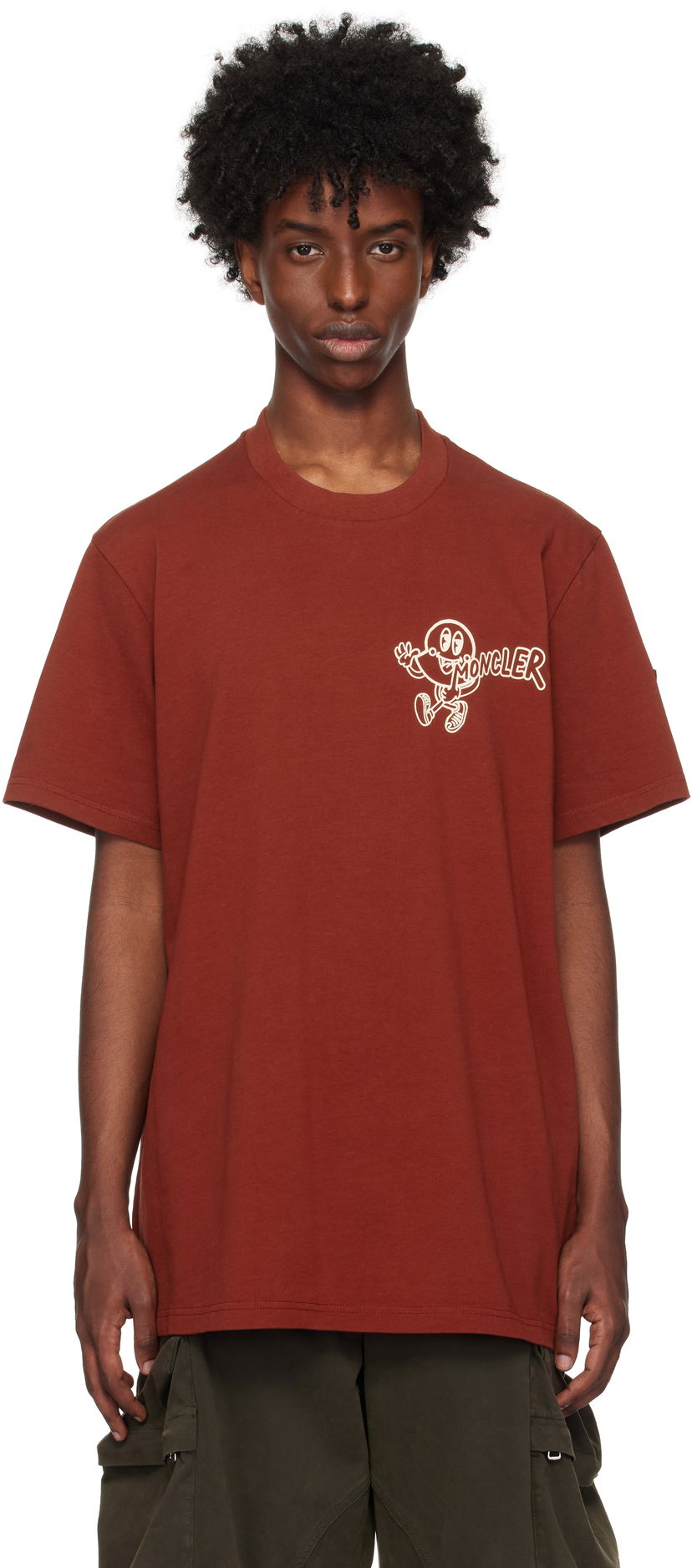 T-shirt Moncler Moncler Printed T-Shirt Röd | J20918C0005083927