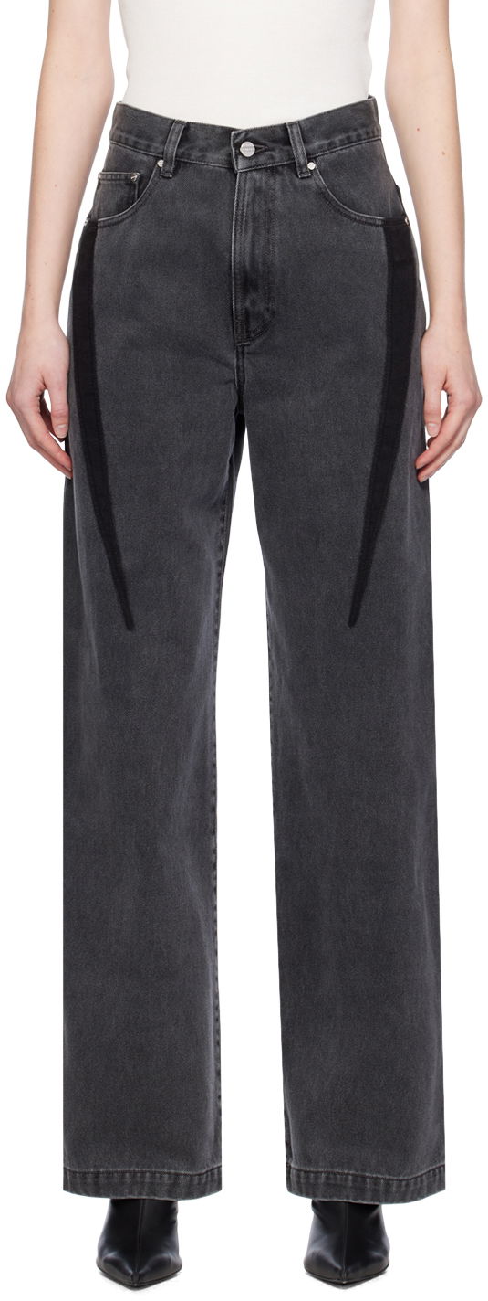 Jeans Dion Lee Slouchy Darted Jeans Svart | C2173PS24