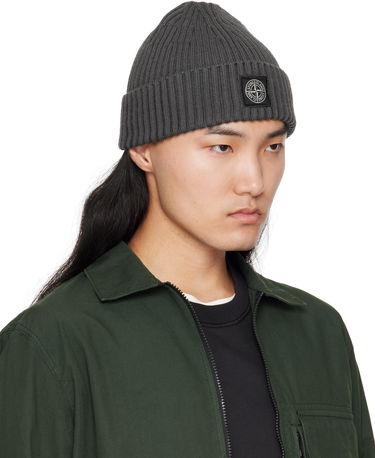 Mössa Stone Island Stone Island Full Rib RWS Wool Beanie Grå | K2S15 N100002 S00C3, 1